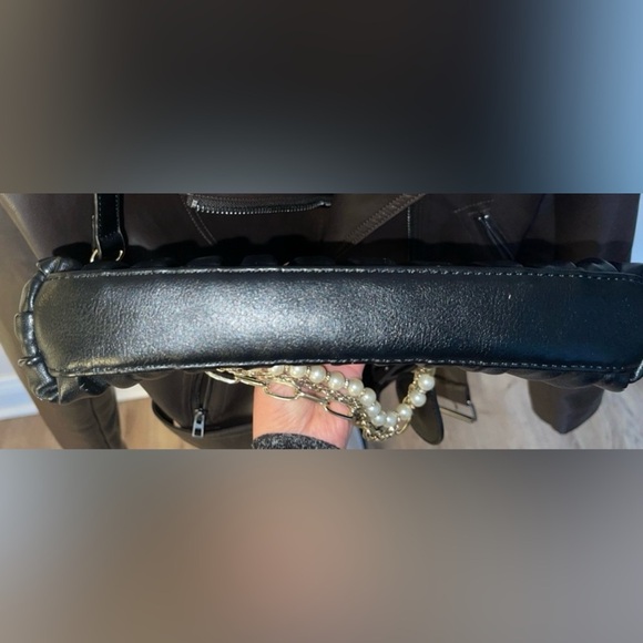 Cafe Noir Faux Leather Y2K Retro Pleated Crossbody/Clutch Handbag *Minor Flaws* - Picture 9 of 11